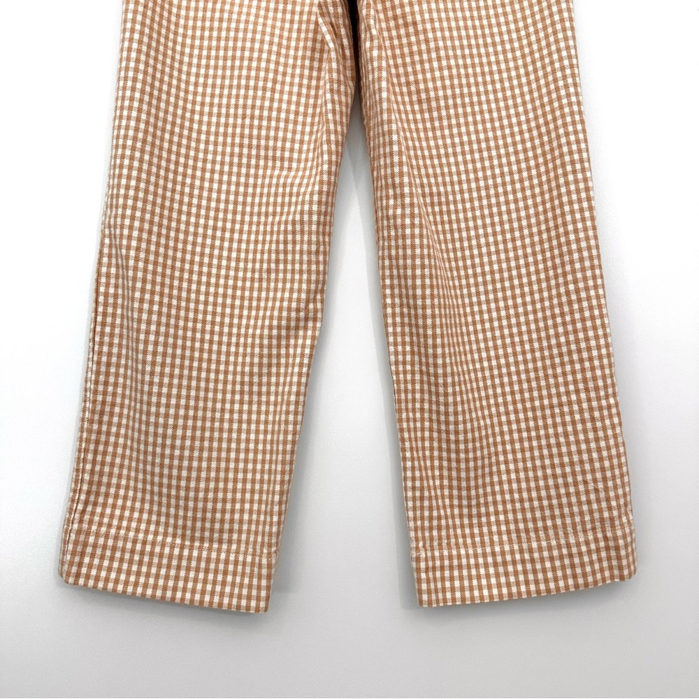 Madewell Gingham Emmett Wide Leg Crop Pants Tan White Size 28 - Picture 11 of 12